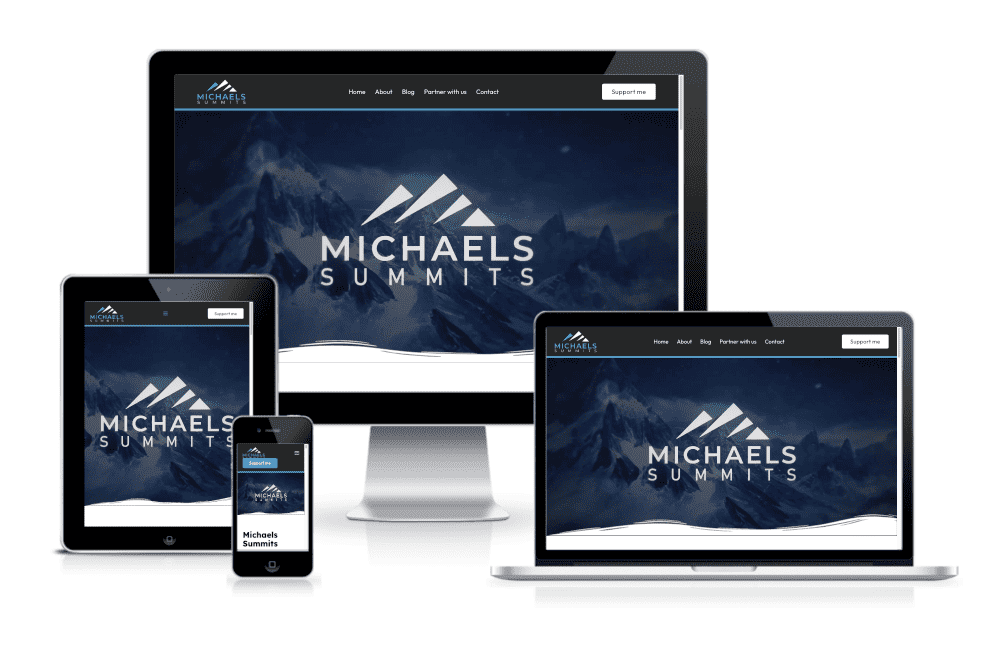 Michael's mountaineering website design.